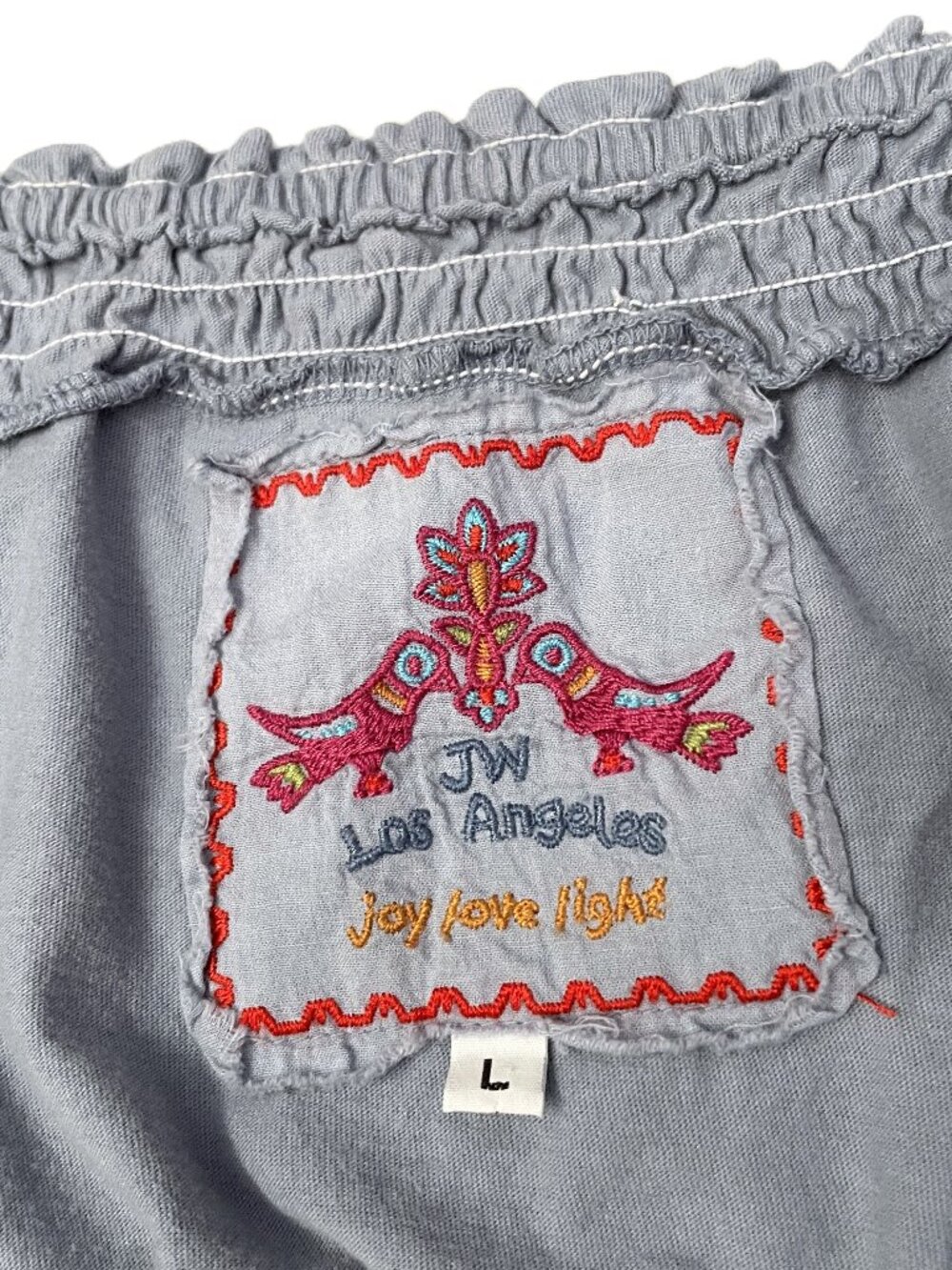 Vintage Johnny Was T Shirt Dress L Embroidered USA Made Ombre 100% Cotton Knit - Picture 2 of 12